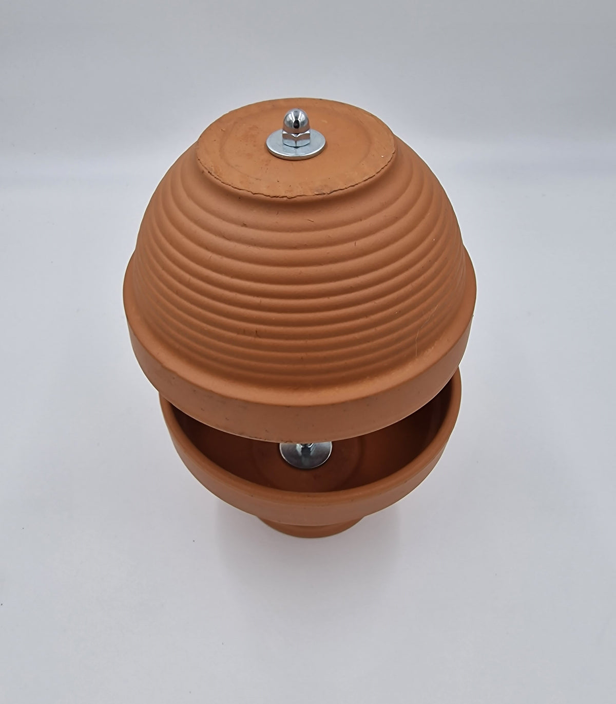 Tealight oven, table fireplace, round, double-walled, DIY table decoration, 4 candles, terracotta-colored