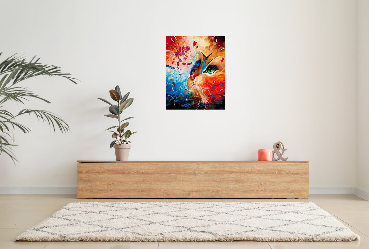 Paint by Numbers Adult Cat 40x50 cm Paint by Numbers without Frame DIY Oil Acrylic Canvas Picture Decoration Cat Fantasy Colorful