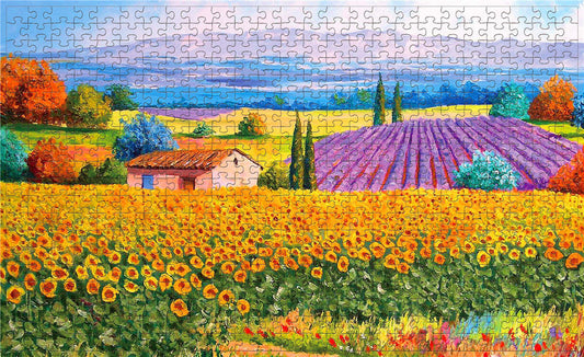 500-piece puzzle, Provence, 46 x 28 cm, France, lavender field, romantic, brain training, ages 9 and up