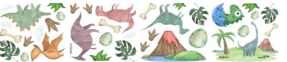 Dinosaurier Wandtattoo 37 Wandsticker Kinderzimmer Aufkleber Fensterbilder Dekoration farbig