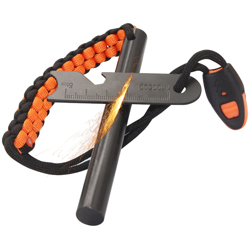 Feuerstahl Notfall Set Firestarter Bushcraft – Schaber Blasrohr Kienspan Tasche