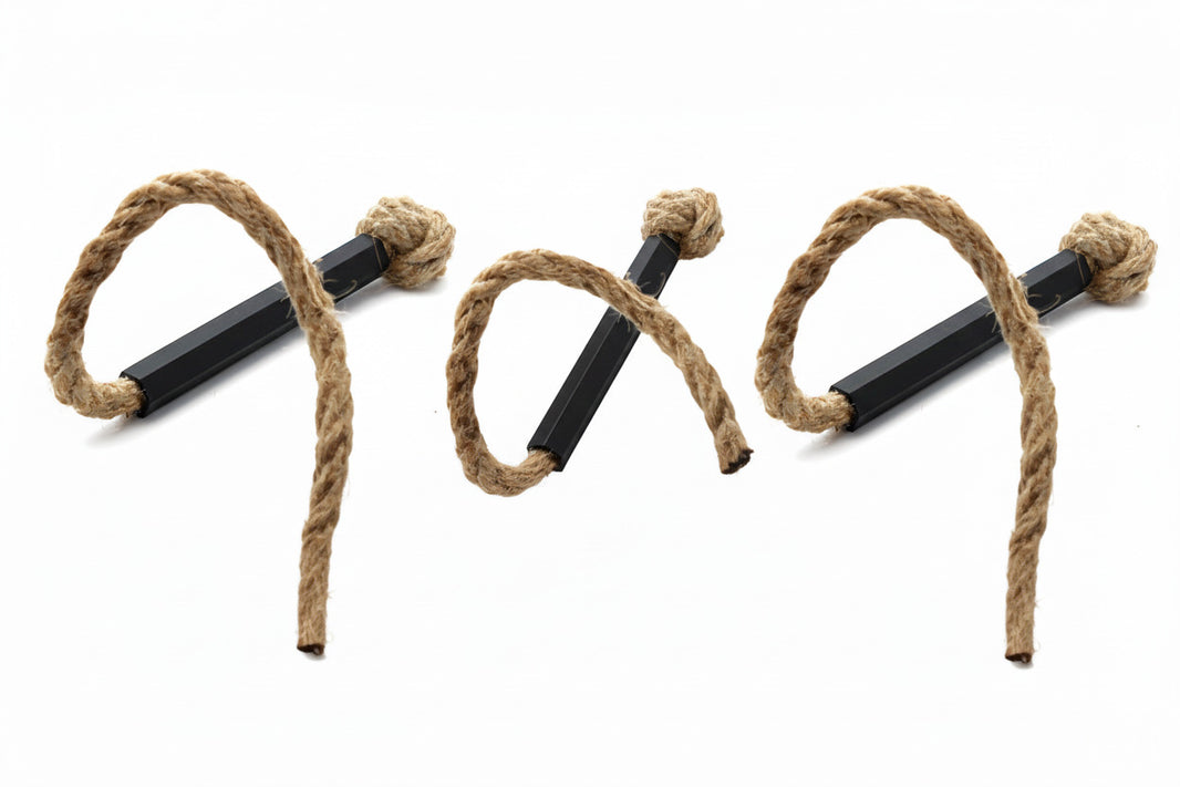 Zündseil 3er Set Metallhülse 3x Anzündseil Fire Rope Feuerseil Lunte Bushcraft Campen