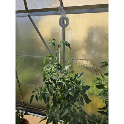 10 x Greenhouse Hanging Rollers, 8 Meters of Synthetic Yarn, Tomato Rollers, String Guide, Trellis Support