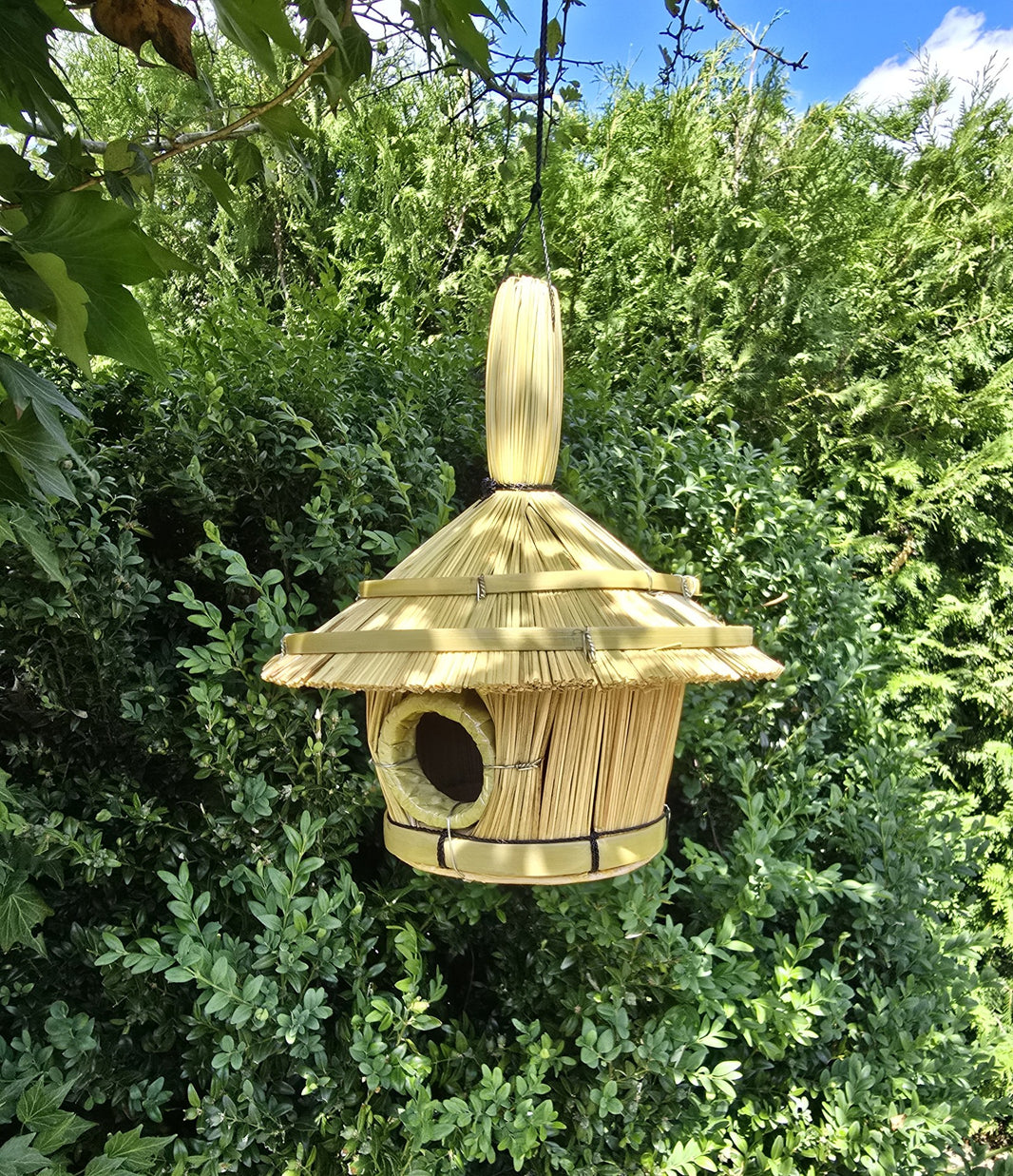Vogelbox Seegras Bambus hängend Futterhaus 17x17 cm Unterschlupf Vogelhaus Nest