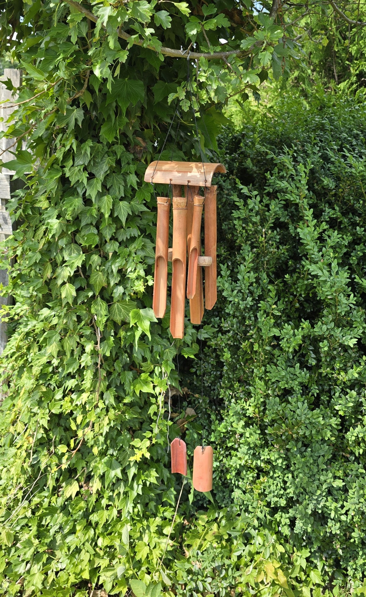 Bamboo Wind Chime 6 Tubes 93x14x8.5 cm Brown Sound Chime Wind Organ Wooden Wind Chime