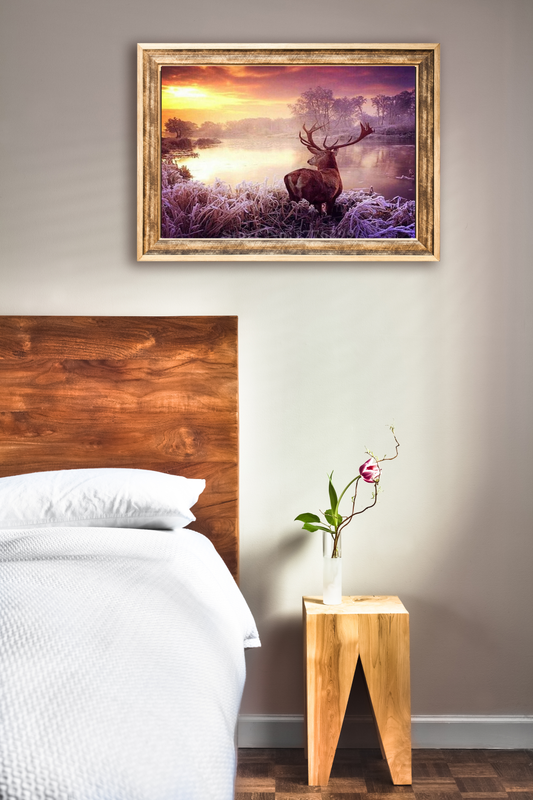 DIY Diamond Painting 5D Diamond Painting Deer by Lake 30x40 cm Painting Wall Decoration Painting Leisure Fun for Adults and Teenagers