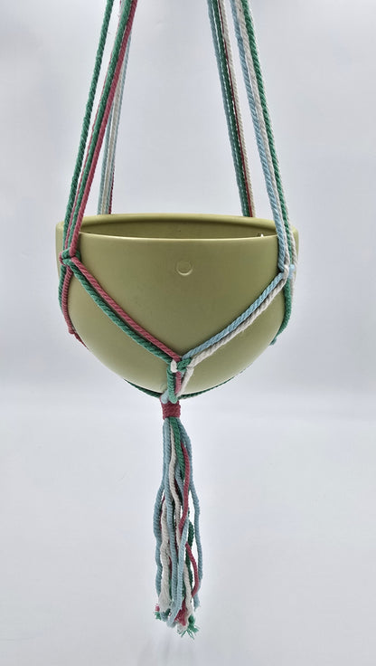 Hanging macrame flower pot holder, colorful pastel shades, pot holder, hanging planter