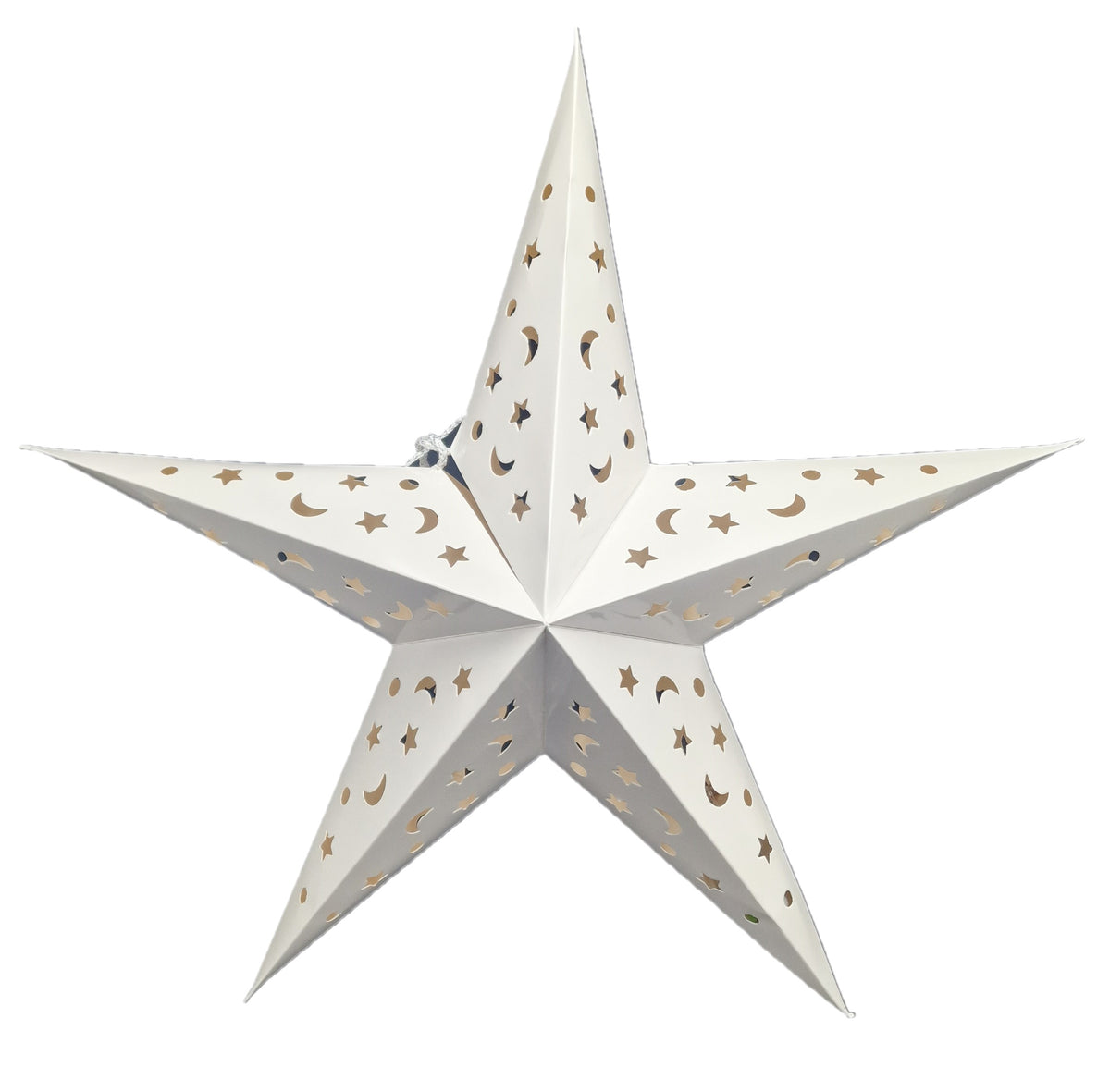 3D Light-Up Christmas Star, LED Paper Star, 60 cm, White, Battery Operated 