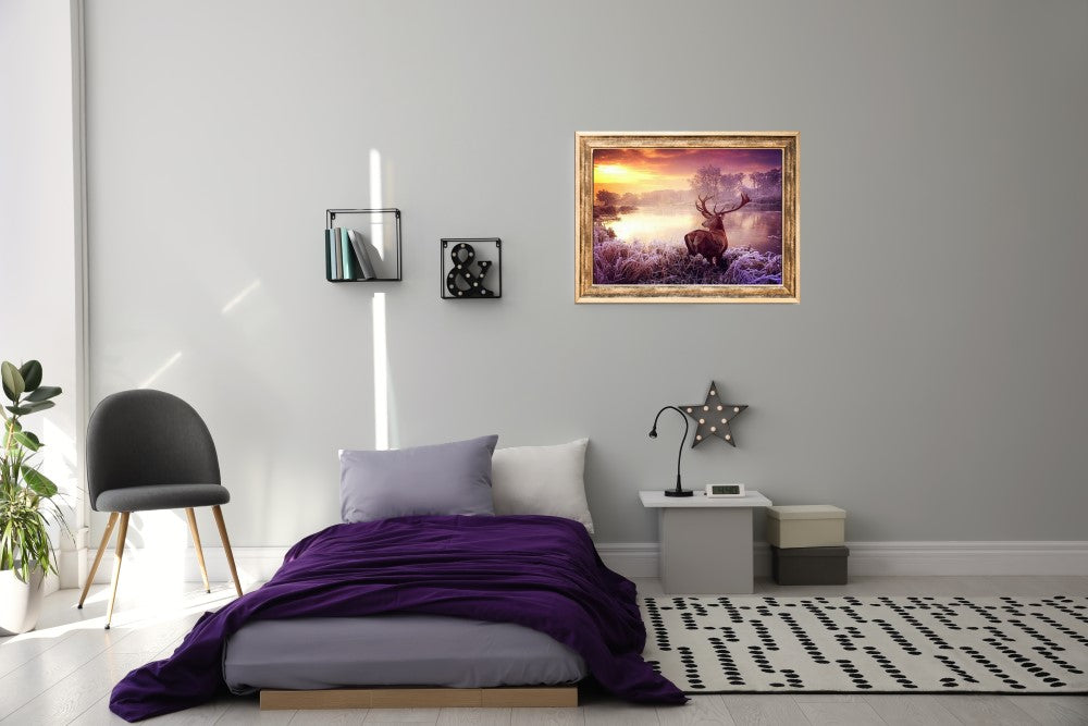 DIY Diamond Painting 5D Diamond Painting Deer by Lake 30x40 cm Painting Wall Decoration Painting Leisure Fun for Adults and Teenagers