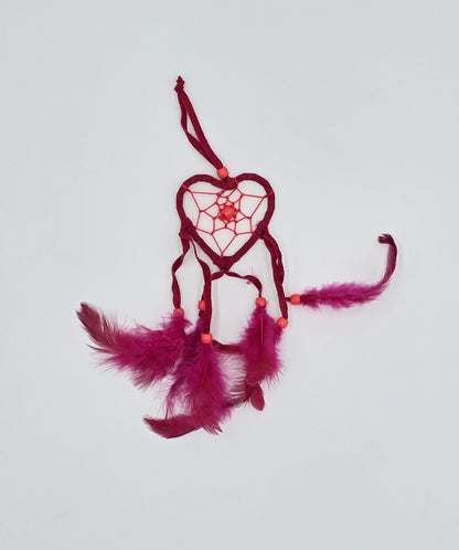Dreamcatcher Bali 20x7x0.5 cm Dreamcatcher Heart red white black Rearview Mirror Pendant