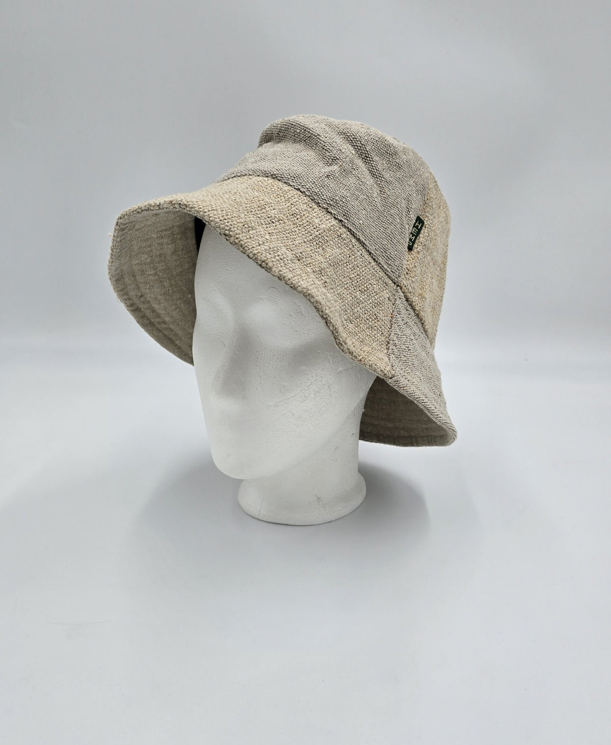 Patchwork Boho Festival Hat Hemp Cotton Light Brown Natural Nepal Unisex