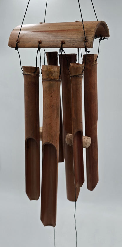 Bamboo Wind Chime 6 Tubes 93x14x8.5 cm Brown Sound Chime Wind Organ Wooden Wind Chime