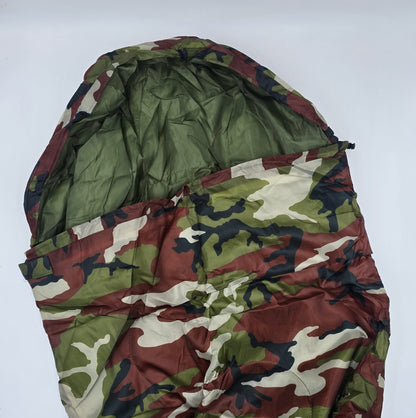 Mumien-Schlafsack Erwachsene Flecktarn Camping 3 Jahreszeiten Camouflage 2,2 m