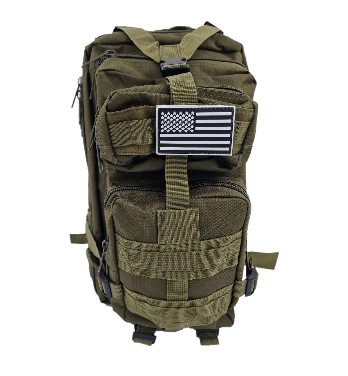 Army-style backpack, 20 liters, camouflage, German Army style, water-repellent, olive green camouflage pattern