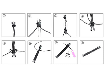 Survival Armband 5in1 mit Kompass, Feuerstarter & Messer – Paracord Outdoor Armband Grün