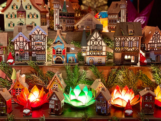 500-piece jigsaw puzzle of half-timbered houses, 46 x 28 cm, brain training for ages 9 and up.