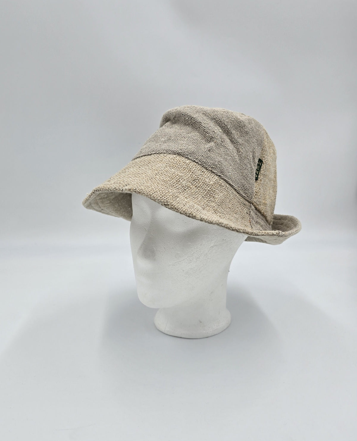 Patchwork Boho Festival Hat Hemp Cotton Light Brown Natural Nepal Unisex