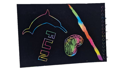Scratch art block, magic, colorful scratch paper, no template, 10 sheets, 14 x 20 cm