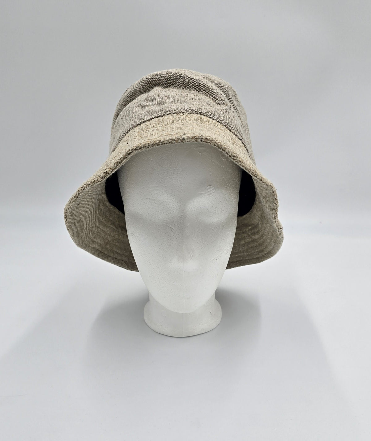 Patchwork Boho Festival Hat Hemp Cotton Light Brown Natural Nepal Unisex