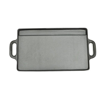 Grillplatte Wendeplatte Gusseisen 50 x 23 cm Antihaftbeschichtet Langlebig