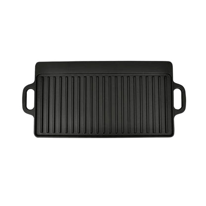 Grillplatte Wendeplatte Gusseisen 50 x 23 cm Antihaftbeschichtet Langlebig