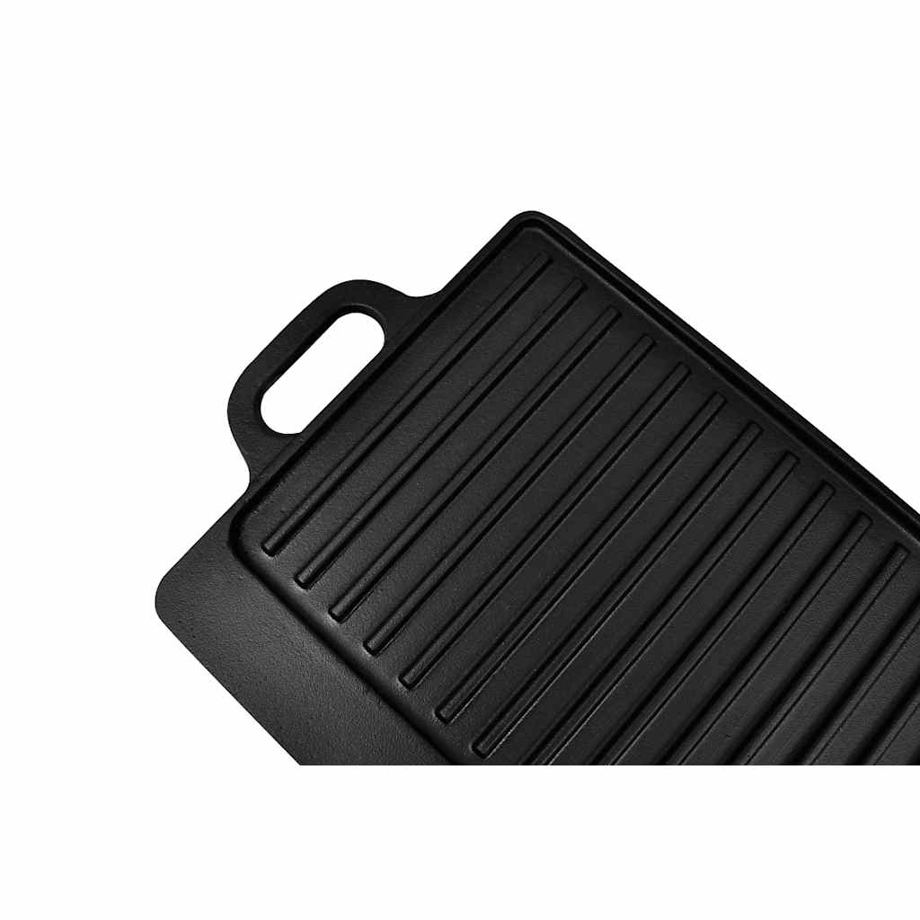 Grill plate 2x reversible cast iron plate 46 x 23 cm non-stick coated durable