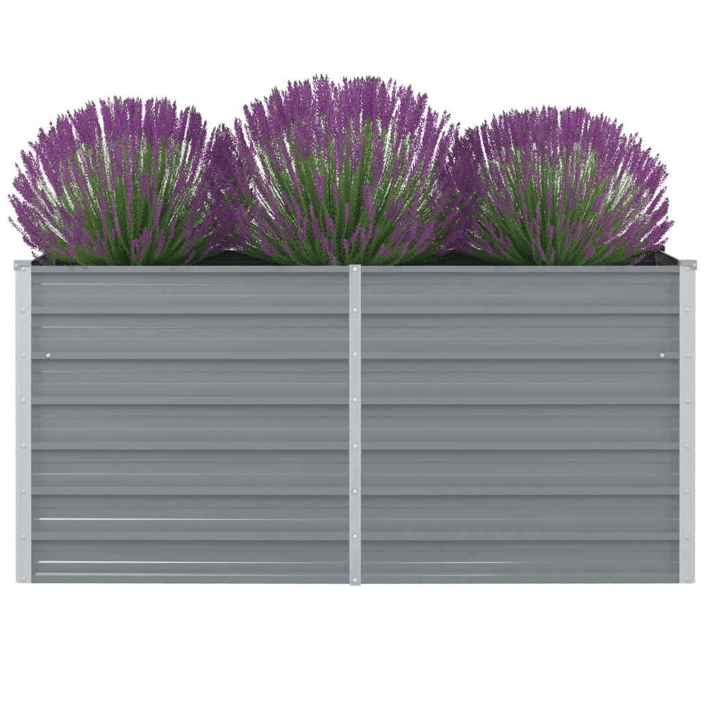 Hochbeet 160 x 80 x 77 cm Verzinkter Stahl Grau Gartenbeet Pflanzkübel