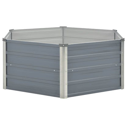 vidaXL Hochbeet 129 x 129 x 45 cm Verzinkter Stahl Grau