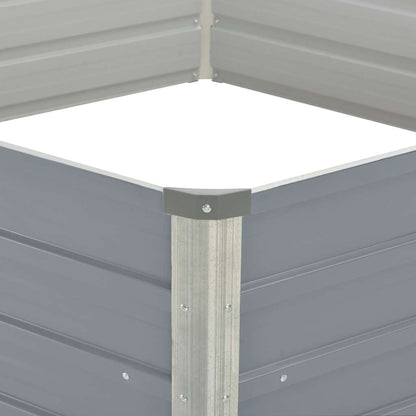 vidaXL Hochbeet 129 x 129 x 45 cm Verzinkter Stahl Grau