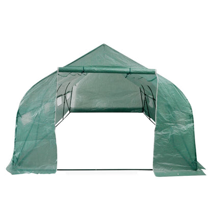 Folientunnel mobiles Gewächshaus Begehbar Stahlrahmen 18 m² Polytunnel