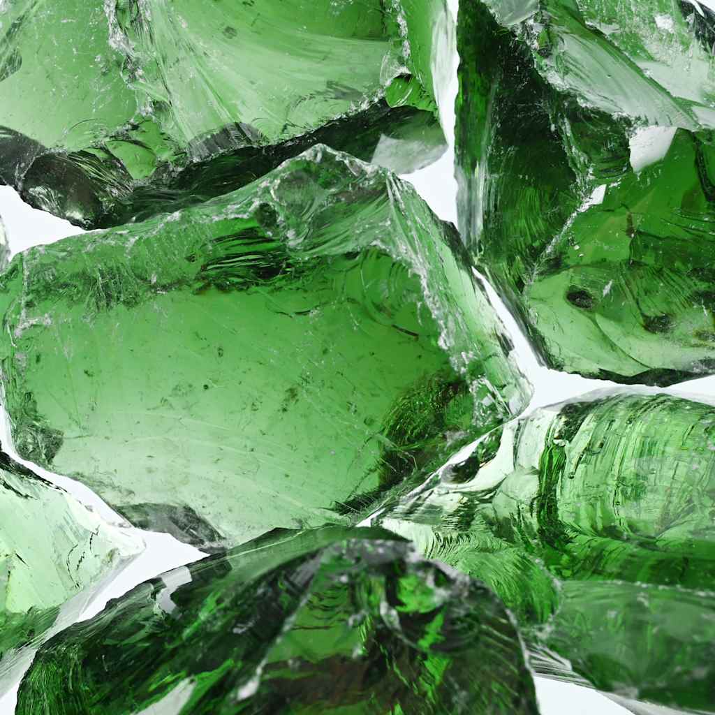 Gabionensteine aus Glas Grün 60-120 mm 25 kg Glassteine Dekosteine Glasbrocken