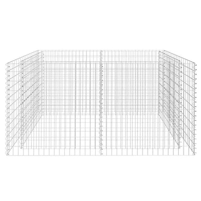 Gabion raised bed steel 180×90×100 cm silver planting basket stone basket