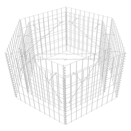 vidaXL Hexagonal Gabion Raised Bed 100×90×50 cm