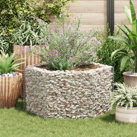 vidaXL Hexagonal Gabion Raised Bed 100×90×50 cm