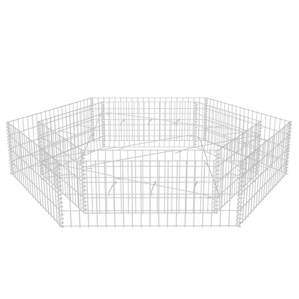 Gabionen Hochbeet Stahl 200x173x40 cm Sechseck Steinkorb Steinzaun