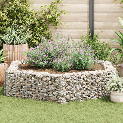 Gabionen Hochbeet Stahl 200x173x40 cm Sechseck Steinkorb Steinzaun