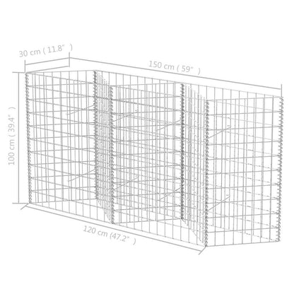 Gabione Gabionenkorb Pflanzkasten Hochbeet Stahl 120×30×100 cm Steinkorb