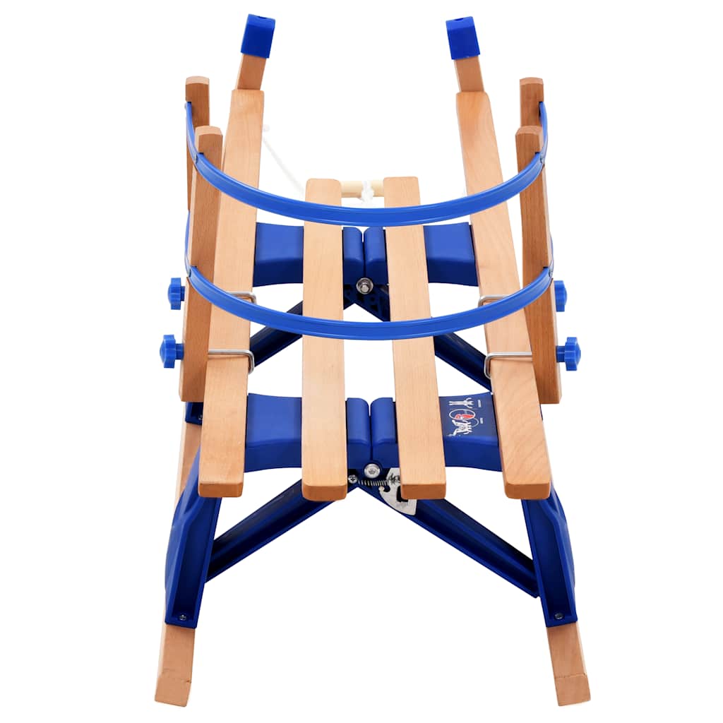 vidaXL Folding Sled with Backrest, Wood, 119 cm