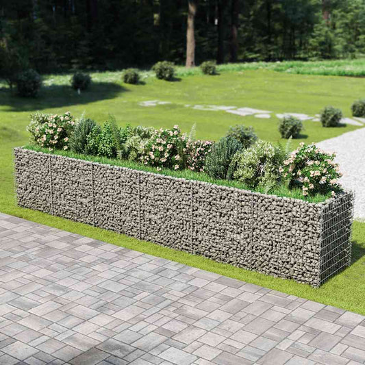 vidaXL Gabion Raised Bed Galvanized Steel 540×90×100 cm