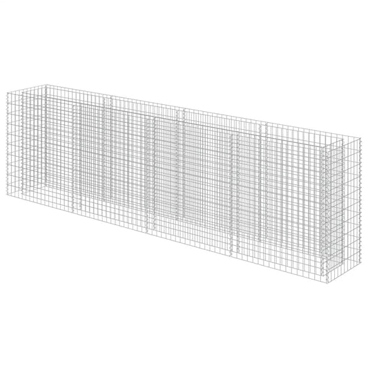 Gabion raised bed, galvanized steel, 360×50×100 cm, stone basket, planting basket, flower bed