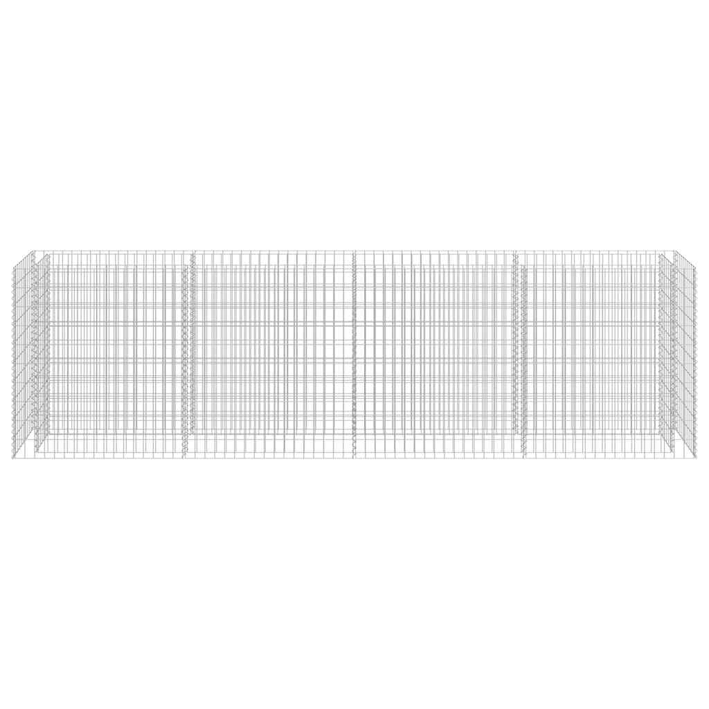 Gabionen Hochbeet Verzinkter Stahl 360×50×100 cm Steinkorb Pflanzkorb Blumenbeet