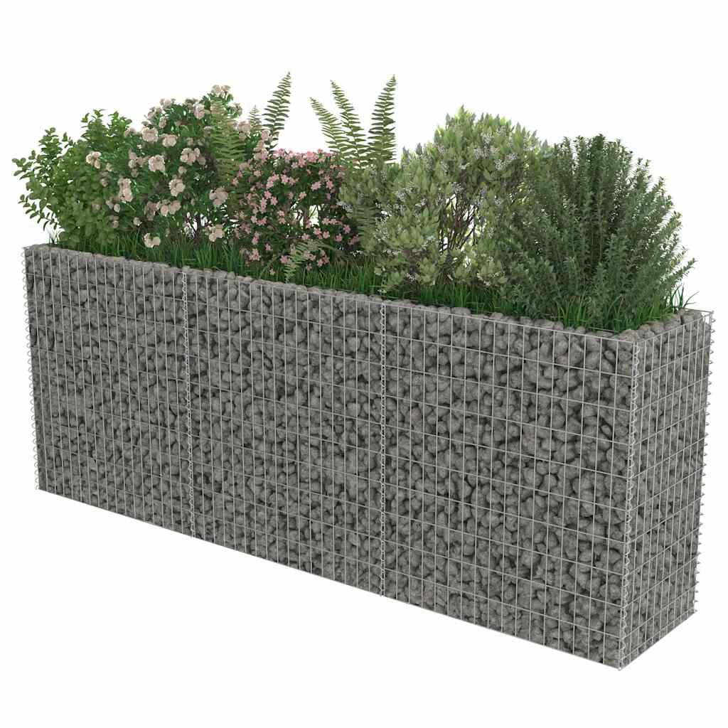 Gabionen Hochbeet Verzinkter Stahl 270×50×100 cm Gabionenpflanzkübel