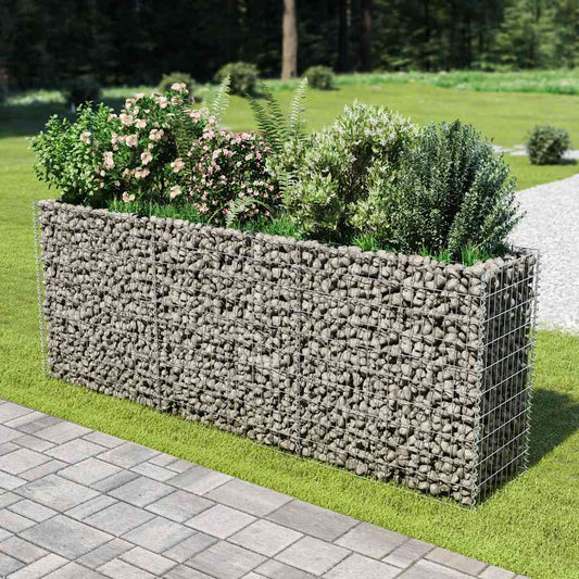 vidaXL Gabion Raised Bed Galvanized Steel 270×50×100 cm