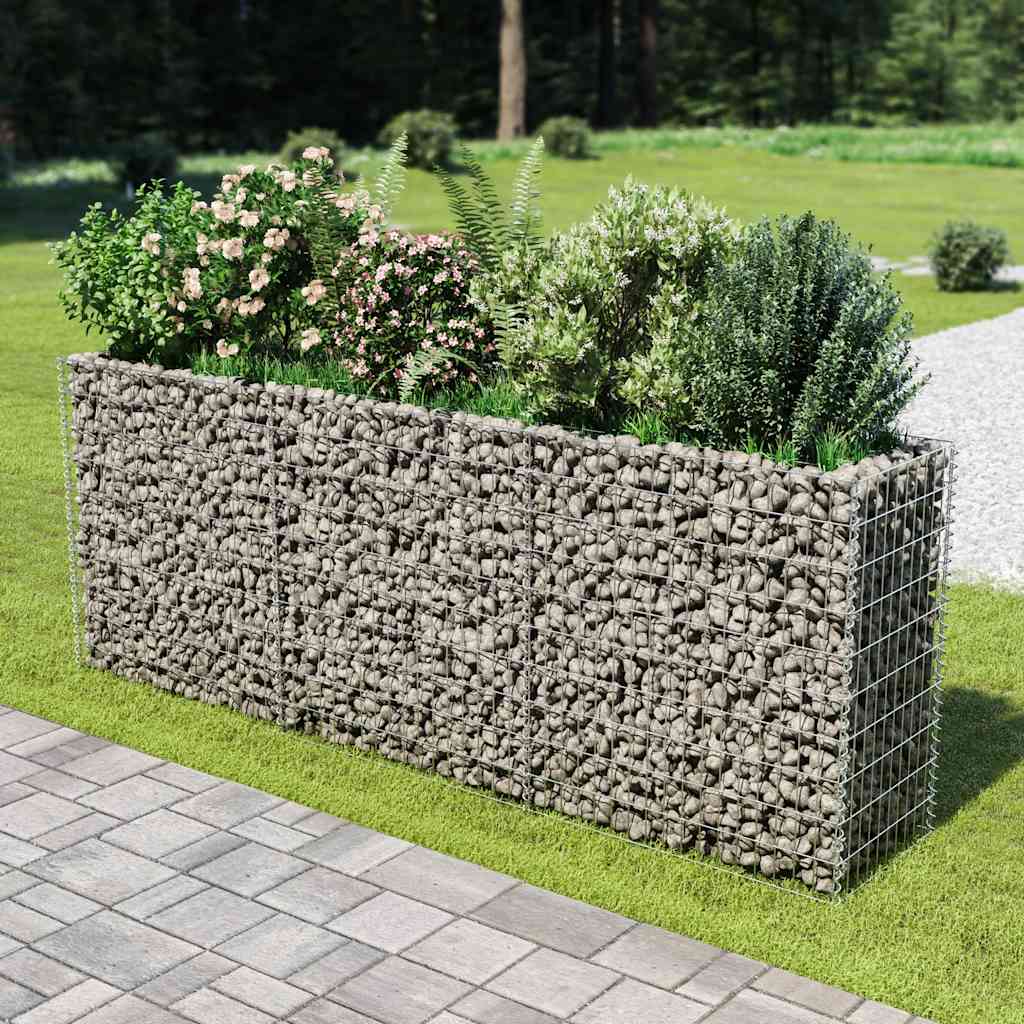 Gabionen Hochbeet Verzinkter Stahl 270×50×100 cm Gabionenpflanzkübel