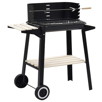 Holzkohlegrill Standgrill höhenverstellbar mit Ablagen und Rädern