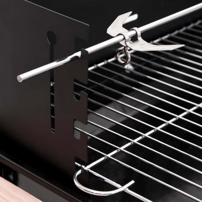 Holzkohlegrill Standgrill höhenverstellbar mit Ablagen und Rädern