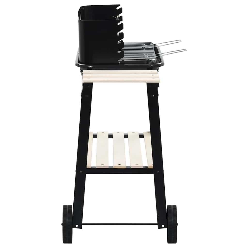 Holzkohlegrill Standgrill höhenverstellbar mit Ablagen und Rädern