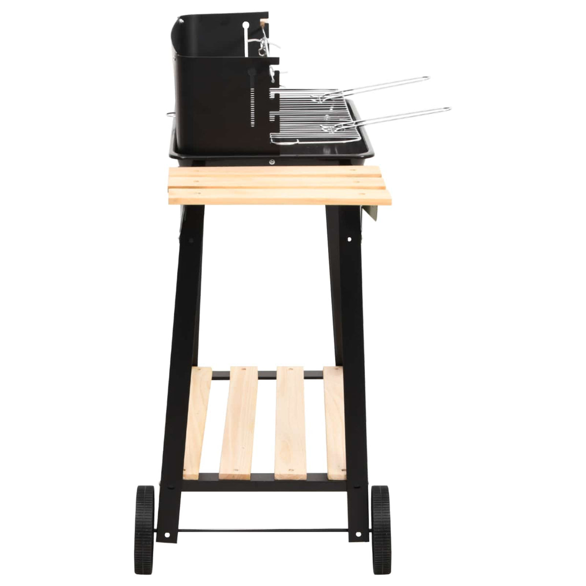 Holzkohlegrill Standgrill höhenverstellbar mit Ablagen und Rädern