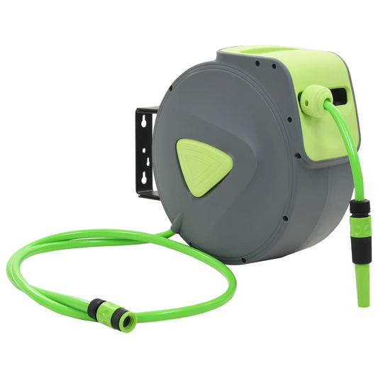 vidaXL Automatic Retractable Water Hose Reel, Wall Mounted, 20+2 m