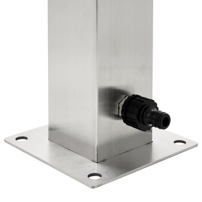 Wassersäule Edelstahl 8x8x95 cm Wasserhahn mit Ablage Garten Zapfsäule
